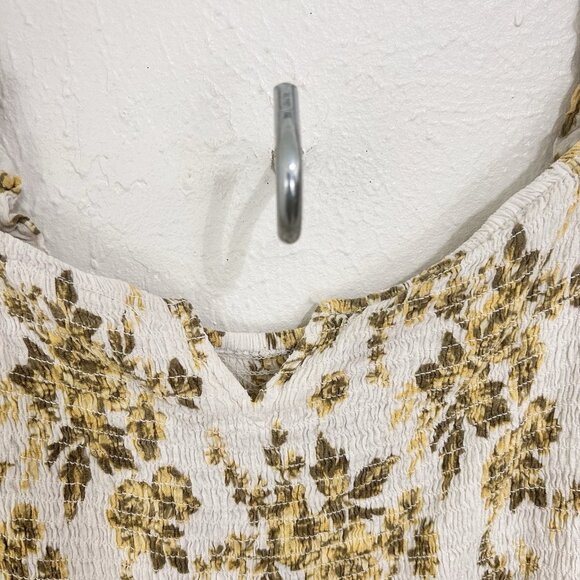 Free People Jaymes Midi Dress Floral Printed Smocked V Neck Long Sleeve Size XL - Picture 12 of 16
